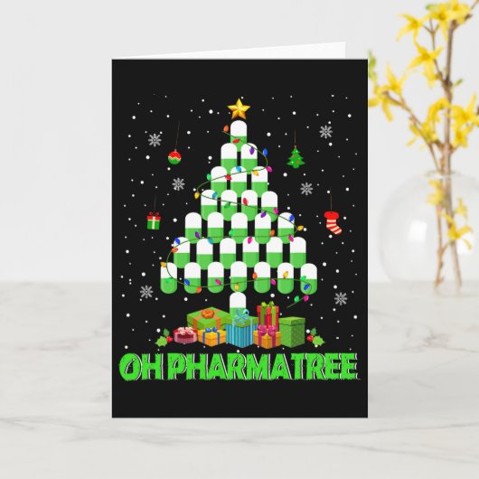 Oh Pharmatree Christmas Tree Pharmacy Medication P Karte (Gelbe Blume)