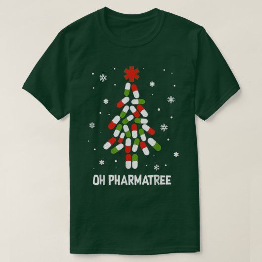 Oh Pharmatree Pillen Weihnachtsbaum Lights Pharmac T-Shirt (Design vorne)