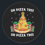 Oh Pizza Tree Xmas Food Present Christmas Pizza Tr Runder Aufkleber<br><div class="desc">Oh Pizza Tree Xmas Food Present Christmas Pizza Tree</div>