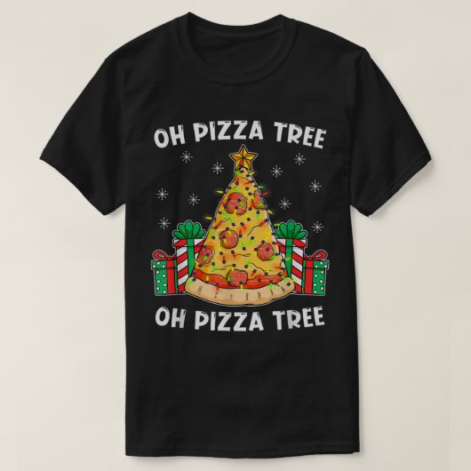 Oh Pizza Tree Xmas Food Present Christmas Pizza Tr T-Shirt (Design vorne)