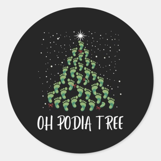 Oh Podiatree Funny Treot Foot Weihnachtsmannschaft Runder Aufkleber (Vorderseite)