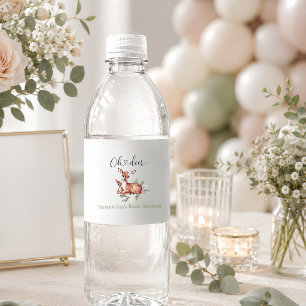 Oh Reh Aquarell florale Babyparty Wasserflaschenetikett
