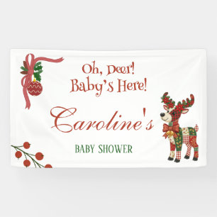 Oh, Reh! Baby ist da! – Weihnachts-Baby-Party Banner