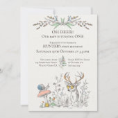 Oh Reh! Baby verwandelt EINE rustikale Waldlandsch Einladung (Vorderseite)