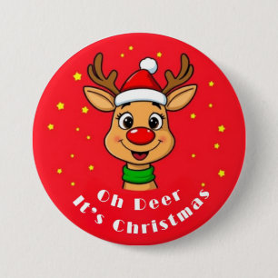 Oh Reh, es ist Weihnachten Knopf Button