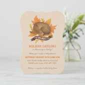 "Oh Reh!" Fall Woodland Themed Baby Dusche Einladung (Stehend Vorderseite)
