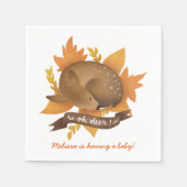 Oh Reh! Fall Woodland Themed Neutral Baby Shower Serviette (Vorderseite)