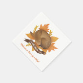 Oh Reh! Fall Woodland Themed Neutral Baby Shower Serviette (Ecke)