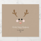 Oh Reh! Frohe Weihnachten Schaumweinetikett (Einzelnes Label)