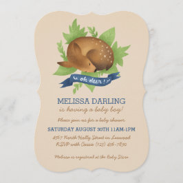 "Oh Reh!" Niedliche Woodland Themed Boy Kinderdusc Einladung