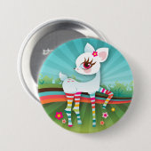 Oh Rotwild! Albino-Regenbogen-Knopf Button (Vorne & Hinten)