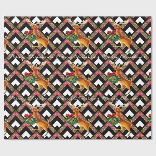 Oh Rotwild ist es Weihnachten Geschenkpapier (Flach)