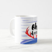 "Oh Rotwild! "mit den hornes und dem Schnee des Kaffeetasse (Vorderseite Links)