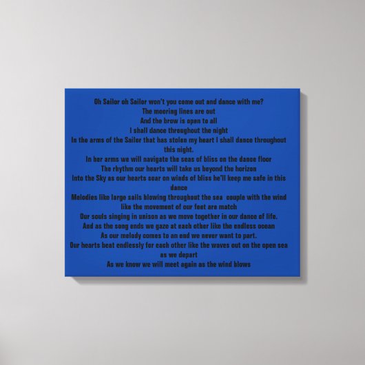 Oh Sailor Leinwanddruck (Vorderseite)