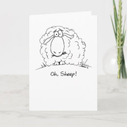 Oh, Schafe! Cartoon Belated Birthday Card Karte
