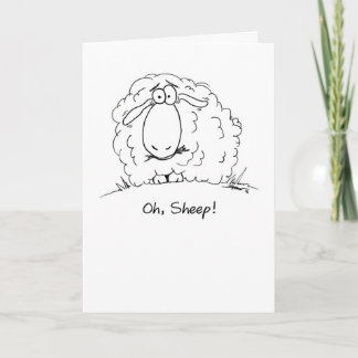 Oh, Schafe! Cartoon Belated Birthday Card Karte