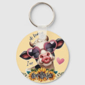 Oh, Schatz, ich bin Heifer - Pucker up Lips Kuh Schlüsselanhänger (Vorderseite)