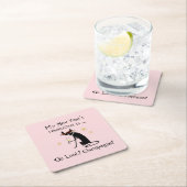 Oh, schau! Champagne! Neujahrskatze Rechteckiger Pappuntersetzer (Vor Ort)