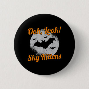 Oh schau Sky Kittens Bat Halloween Bats Button