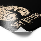 Oh schau Sky Kittens Halloween Funny Bats Lover Fotodruck (Ecke)