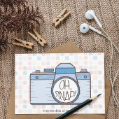 Oh, schläfst! Blue Pastell Camera Note Card Mitteilungskarte