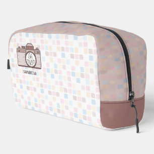 Oh, schläfst! Braun Pastel Camera Toilettenbeutel Waschbeutel