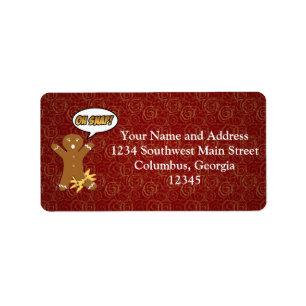 Oh, schläfst! Funny Gingerbread Man Adressaufkleber