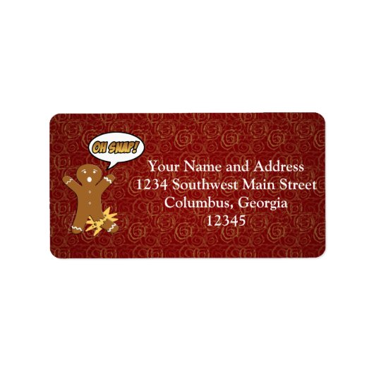 Oh, schläfst! Funny Gingerbread Man Adressaufkleber (Vorne)