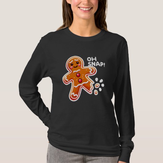 Oh, schläfst! Funny Gingerbread Man Cookie Broken T-Shirt (Vorderseite)