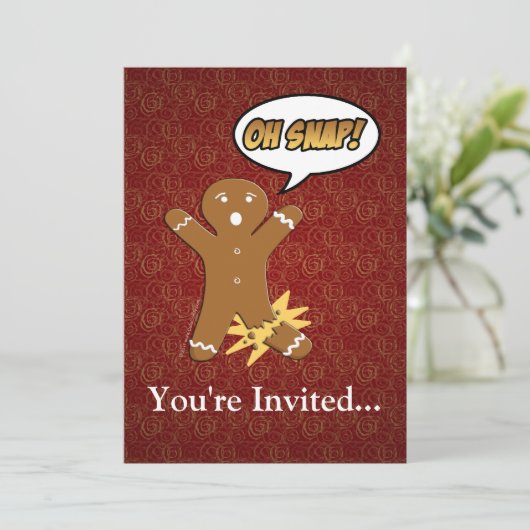 Oh, schläfst! Funny Gingerbread Man Einladung (Stehend Vorderseite)