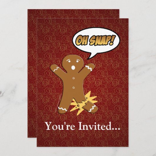 Oh, schläfst! Funny Gingerbread Man Einladung (Vorne/Hinten)