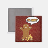 Oh, schläfst! Funny Gingerbread Man Magnet (Vorderseite/Rückseite)