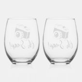 Oh, schläfst! - Funny und Niedlich Weinglas Ohne Stiel (Rückseite)