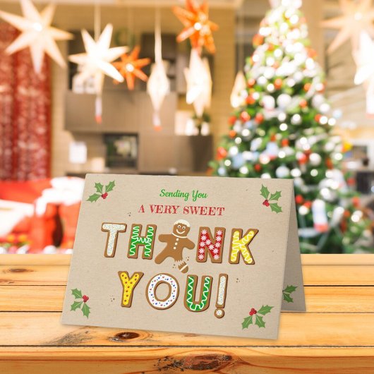 Oh, schläfst! Gingerbrei Cookie Kinderdusche Dankeskarte