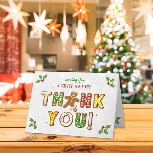 Oh, schläfst! Gingerbrei Cookie Kinderdusche Dankeskarte