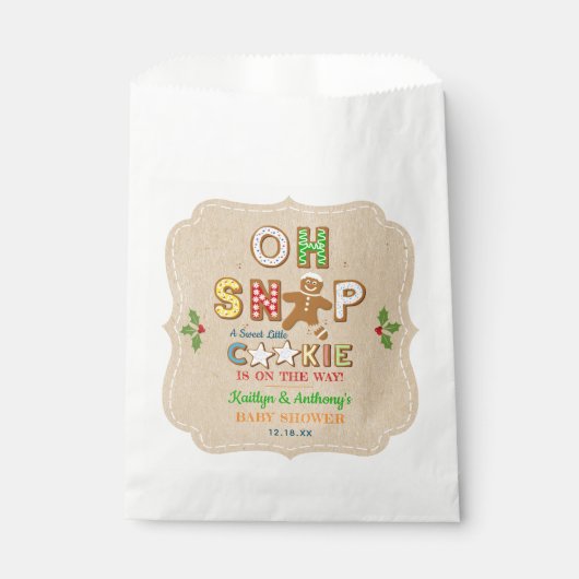 Oh, schläfst! Gingerbrei Cookie Kinderdusche Geschenktütchen (Vorderseite)