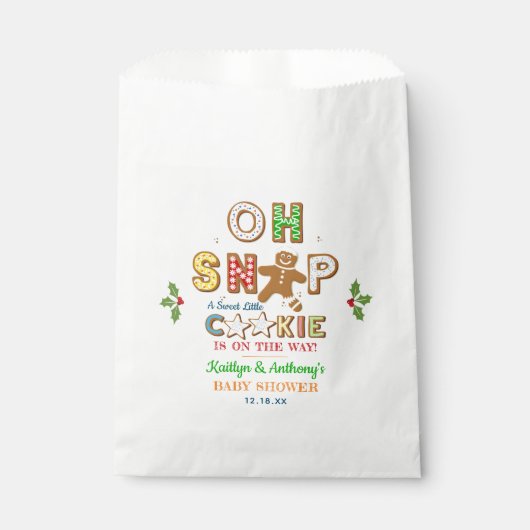 Oh, schläfst! Gingerbrei Cookie Kinderdusche Geschenktütchen (Vorderseite)