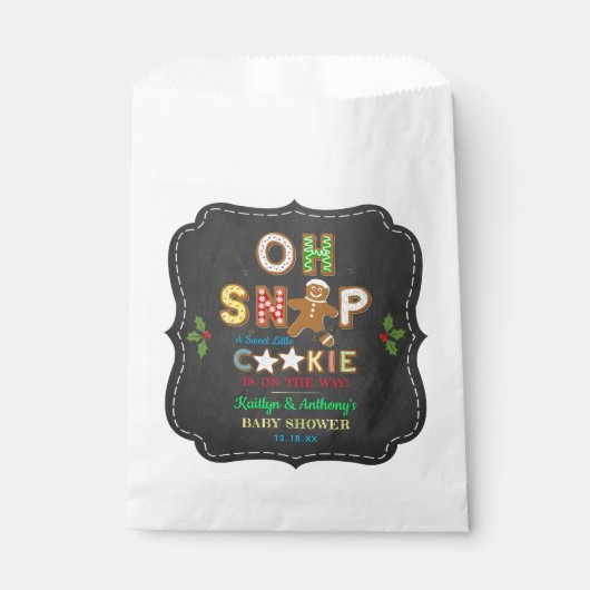 Oh, schläfst! Gingerbrei Cookie Kinderdusche Geschenktütchen (Vorderseite)