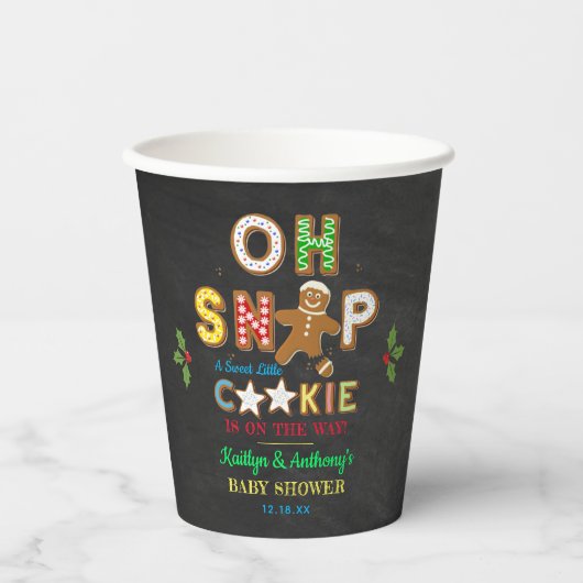 Oh, schläfst! Gingerbrei Cookie Kinderdusche Pappbecher (Vorderseite)