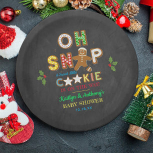 Oh, schläfst! Gingerbrei Cookie Kinderdusche Pappteller