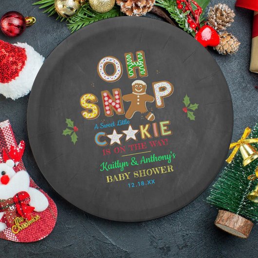 Oh, schläfst! Gingerbrei Cookie Kinderdusche Pappteller