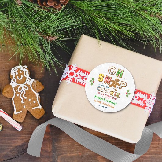 Oh, schläfst! Gingerbrei Cookie Kinderdusche Runder Aufkleber