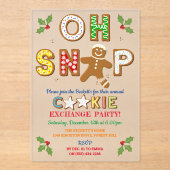Oh, schläfst! Gingerbrot Cookie Exchange Feiertag Acryleinladungen (Vorderseite)
