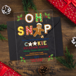 Oh, schläfst! Gingerbrot Cookie Exchange Feiertag Acryleinladungen