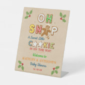 Oh, schläfst! Gingerbrot Cookie Kinderdusche Begrü Sockelschild (Vorderseite)