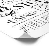 Oh, schläfst! | Hochzeitshashtag Zeichen Schwarz u Poster (Ecke)