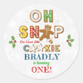 Oh, schläfst! Lebkuchenkoch jedes Alter Geburtstag Runder Aufkleber (Vorderseite)