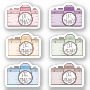 Oh, schläfst! Pastel Cameras Stickers Aufkleber