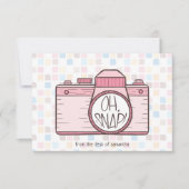 Oh, schläfst! Pink Pastellkamera Mitteilungskarte (Vorderseite)