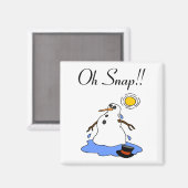 Oh, schläfst! (Schneemann schmelzen) Magnet (Vorderseite/Rückseite)